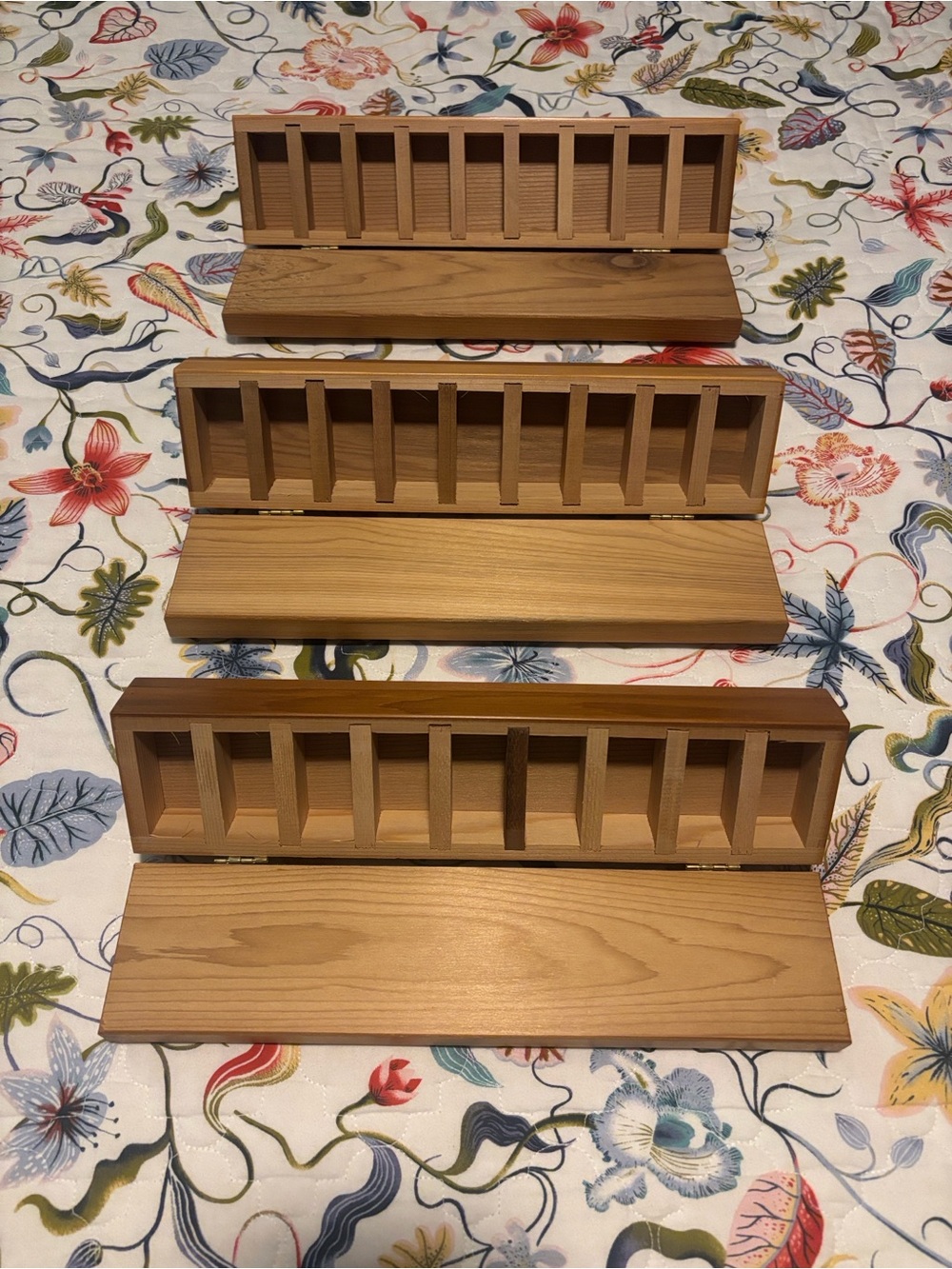 3 Wood Storage Boxes